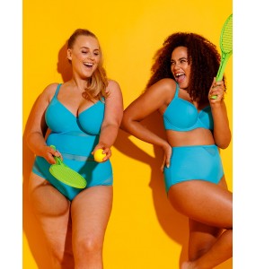 Curvy Kate Sheer Class Plunge Swimsuit Turquoise