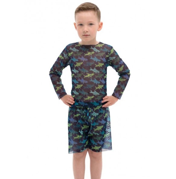 Rodasoleil Комплект детский для мальчика футболка с/р и шорты "АКУЛЫ" 